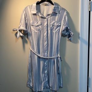 Passport Stripe Mini Dress with ties